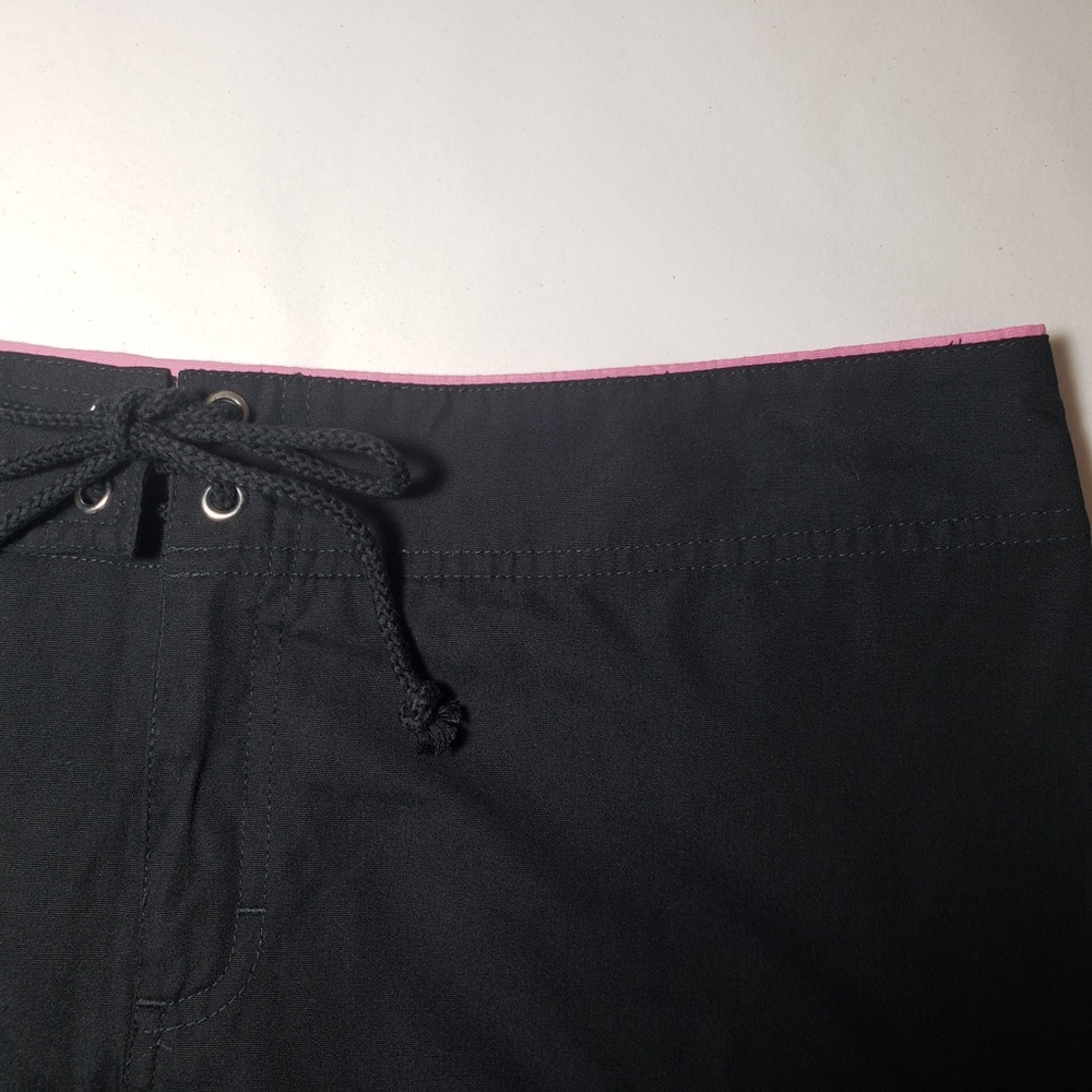 Black Wide-Leg Cargo Pocket Zip-Fly Lace-up Closure Women's Scrub Pant - Size MP - Picture 4 of 9